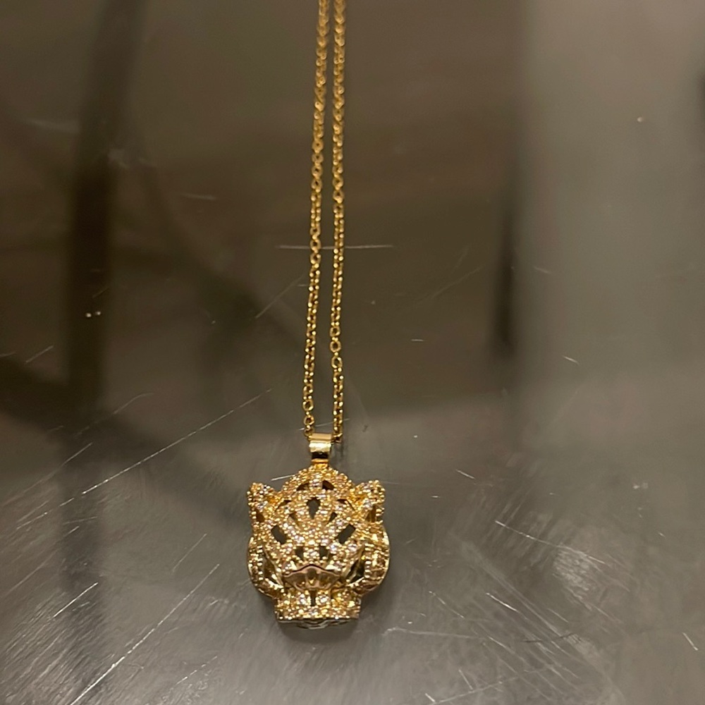 Gold Plated Stainless Steel Panther Necklace